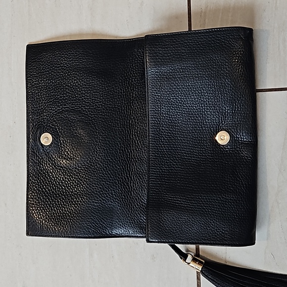 Gucci Soho Tassel Clutch Black Leather GG Logo - Picture 9 of 16